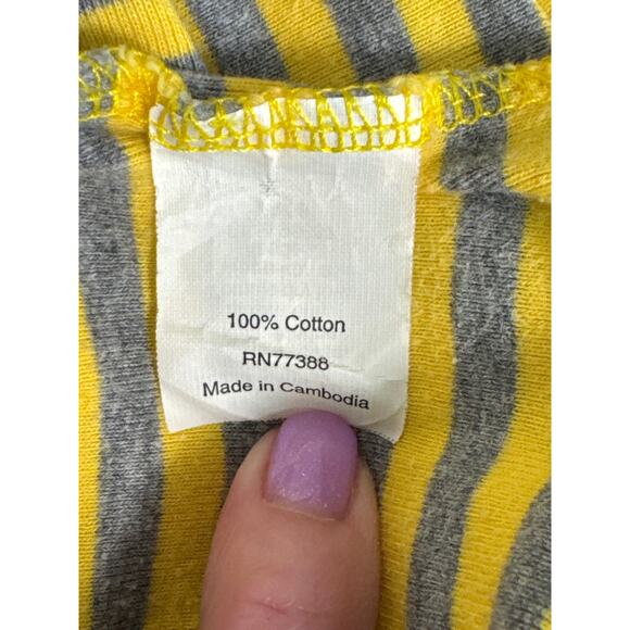 J. Crew Yellow and Gray Striped Crew Neck Shirt Size S - Picture 4 of 6